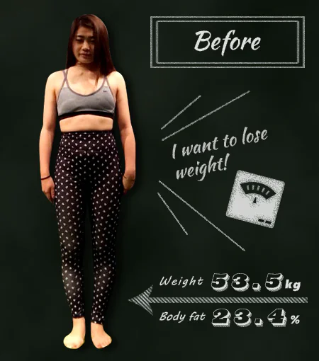 Before M様 体重53.5kg 体脂肪率23.4%