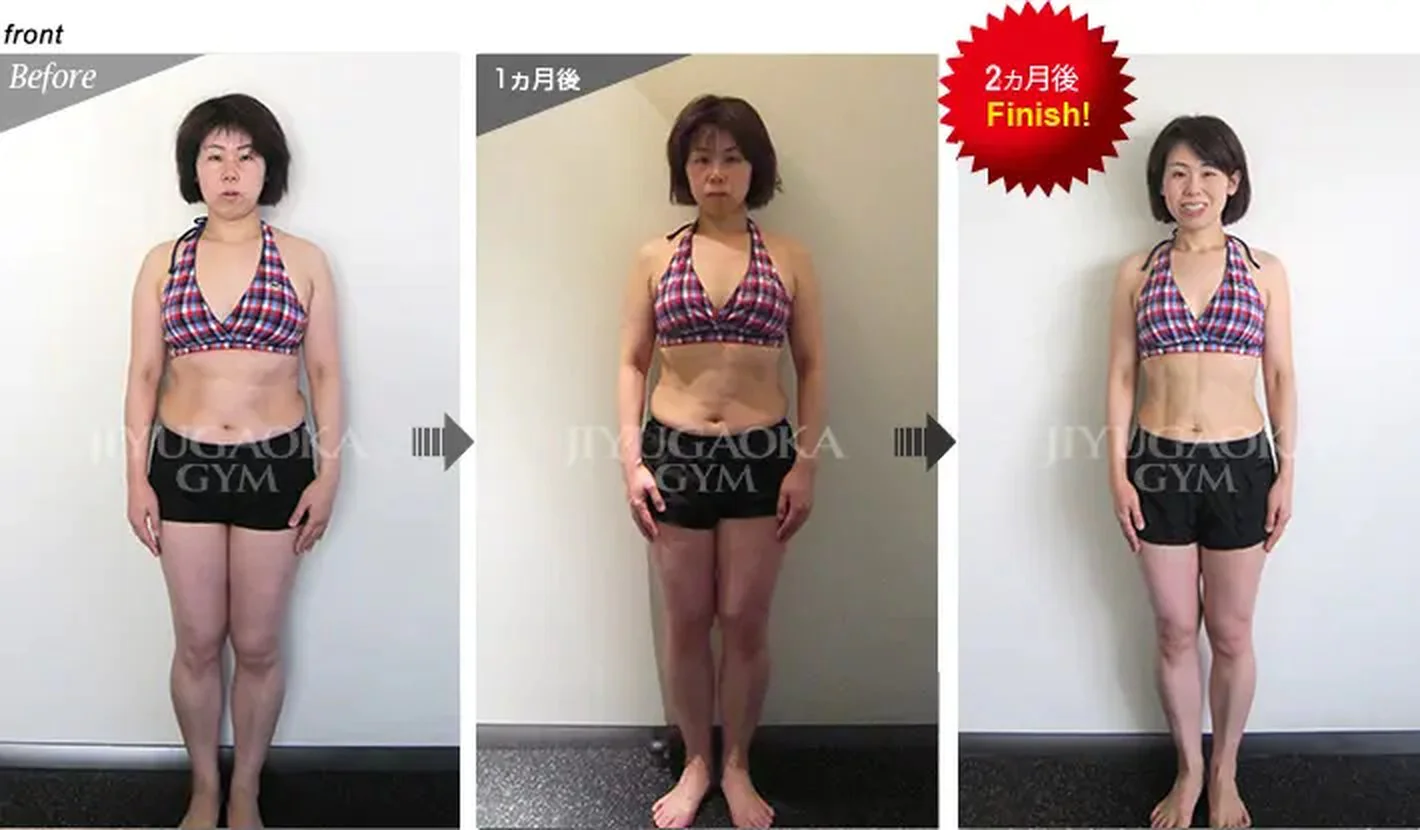 front Before→1ヶ月後→2ヶ月後Finish