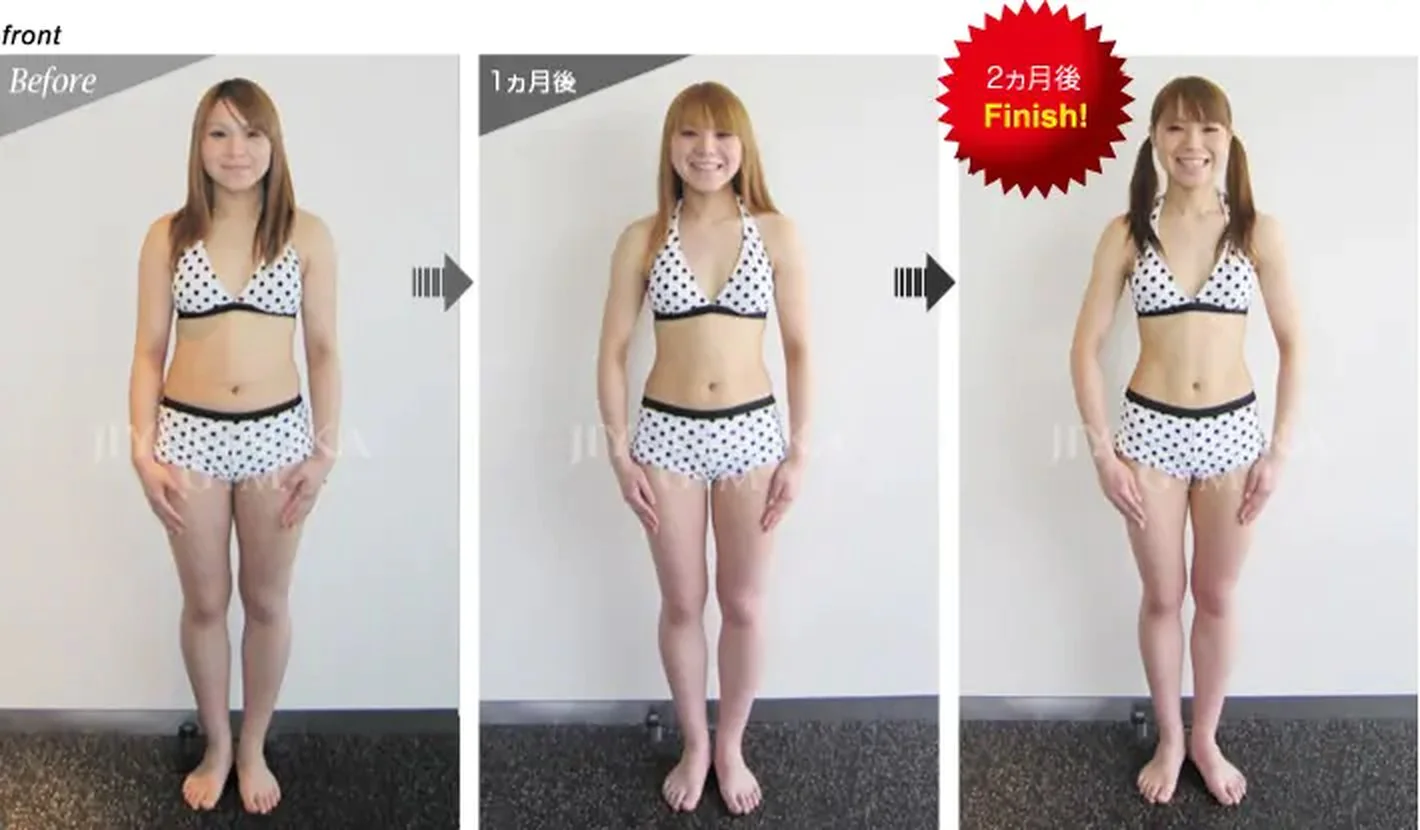 front Before→1ヶ月後→2ヶ月後Finish